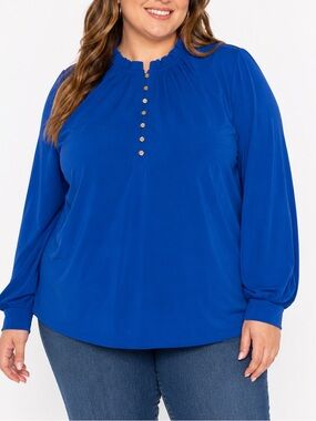 Ann Taylor Ruffled Collar Stretchy Top Blouse XXL